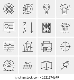 Business Icon Set. 16 Universal Icons Vector. Creative Beauitful Icon Illustration to use in Print and Web Related project.