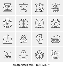 Business Icon Set. 16 Universal Icons Vector. Creative Beauitful Icon Illustration to use in Print and Web Related project.