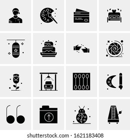 Business Icon Set. 16 Universal Icons Vector. Creative Beauitful Icon Illustration to use in Print and Web Related project.