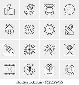 Business Icon Set. 16 Universal Icons Vector. Creative Beauitful Icon Illustration to use in Print and Web Related project.