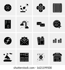 Business Icon Set. 16 Universal Icons Vector. Creative Beauitful Icon Illustration to use in Print and Web Related project.