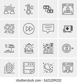 Business Icon Set. 16 Universal Icons Vector. Creative Beauitful Icon Illustration to use in Print and Web Related project.