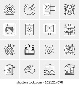 Business Icon Set. 16 Universal Icons Vector. Creative Beauitful Icon Illustration to use in Print and Web Related project.