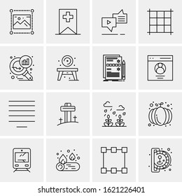 Business Icon Set. 16 Universal Icons Vector. Creative Beauitful Icon Illustration to use in Print and Web Related project.
