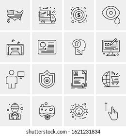 Business Icon Set. 16 Universal Icons Vector. Creative Beauitful Icon Illustration to use in Print and Web Related project.