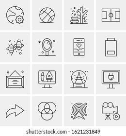 Business Icon Set. 16 Universal Icons Vector. Creative Beauitful Icon Illustration to use in Print and Web Related project.