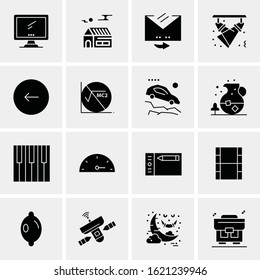 Business Icon Set. 16 Universal Icons Vector. Creative Beauitful Icon Illustration to use in Print and Web Related project.