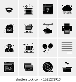 Business Icon Set. 16 Universal Icons Vector. Creative Beauitful Icon Illustration to use in Print and Web Related project.