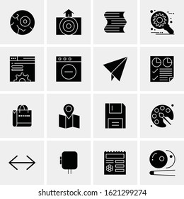 Business Icon Set. 16 Universal Icons Vector. Creative Beauitful Icon Illustration to use in Print and Web Related project.