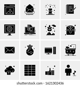 Business Icon Set. 16 Universal Icons Vector. Creative Beauitful Icon Illustration to use in Print and Web Related project.