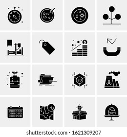Business Icon Set. 16 Universal Icons Vector. Creative Beauitful Icon Illustration to use in Print and Web Related project.