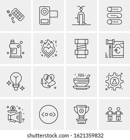 Business Icon Set. 16 Universal Icons Vector. Creative Beauitful Icon Illustration to use in Print and Web Related project.