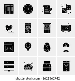 Business Icon Set. 16 Universal Icons Vector. Creative Beauitful Icon Illustration to use in Print and Web Related project.