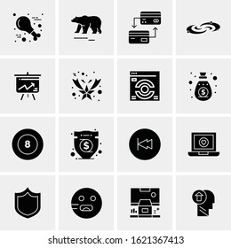 Business Icon Set. 16 Universal Icons Vector. Creative Beauitful Icon Illustration to use in Print and Web Related project.