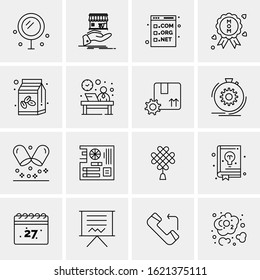 Business Icon Set. 16 Universal Icons Vector. Creative Beauitful Icon Illustration to use in Print and Web Related project.
