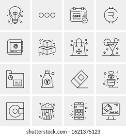 Business Icon Set. 16 Universal Icons Vector. Creative Beauitful Icon Illustration to use in Print and Web Related project.