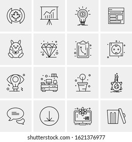 Business Icon Set. 16 Universal Icons Vector. Creative Beauitful Icon Illustration to use in Print and Web Related project.