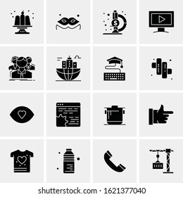 Business Icon Set. 16 Universal Icons Vector. Creative Beauitful Icon Illustration to use in Print and Web Related project.