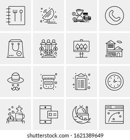 Business Icon Set. 16 Universal Icons Vector. Creative Beauitful Icon Illustration to use in Print and Web Related project.