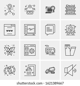 Business Icon Set. 16 Universal Icons Vector. Creative Beauitful Icon Illustration to use in Print and Web Related project.