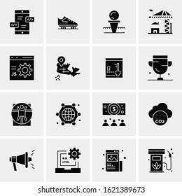 Business Icon Set. 16 Universal Icons Vector. Creative Beauitful Icon Illustration to use in Print and Web Related project.