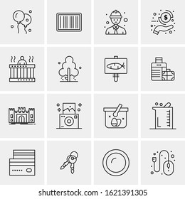 Business Icon Set. 16 Universal Icons Vector. Creative Beauitful Icon Illustration to use in Print and Web Related project.