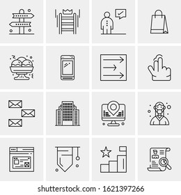 Business Icon Set. 16 Universal Icons Vector. Creative Beauitful Icon Illustration to use in Print and Web Related project.