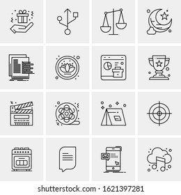 Business Icon Set. 16 Universal Icons Vector. Creative Beauitful Icon Illustration to use in Print and Web Related project.