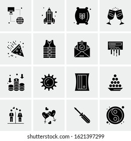 Business Icon Set. 16 Universal Icons Vector. Creative Beauitful Icon Illustration to use in Print and Web Related project.