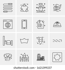 Business Icon Set. 16 Universal Icons Vector. Creative Beauitful Icon Illustration to use in Print and Web Related project.