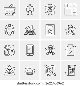 Business Icon Set. 16 Universal Icons Vector. Creative Beauitful Icon Illustration to use in Print and Web Related project.