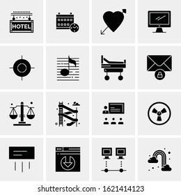 Business Icon Set. 16 Universal Icons Vector. Creative Beauitful Icon Illustration to use in Print and Web Related project.