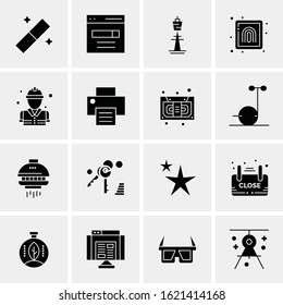 Business Icon Set. 16 Universal Icons Vector. Creative Beauitful Icon Illustration to use in Print and Web Related project.