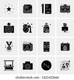 Business Icon Set. 16 Universal Icons Vector. Creative Beauitful Icon Illustration to use in Print and Web Related project.