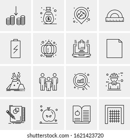 Business Icon Set. 16 Universal Icons Vector. Creative Beauitful Icon Illustration to use in Print and Web Related project.