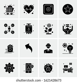 Business Icon Set. 16 Universal Icons Vector. Creative Beauitful Icon Illustration to use in Print and Web Related project.