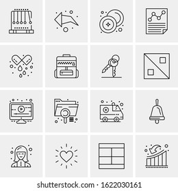 Business Icon Set. 16 Universal Icons Vector. Creative Beauitful Icon Illustration to use in Print and Web Related project.