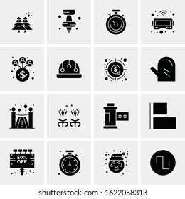 Business Icon Set. 16 Universal Icons Vector. Creative Beauitful Icon Illustration to use in Print and Web Related project.