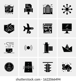 Business Icon Set. 16 Universal Icons Vector. Creative Beauitful Icon Illustration to use in Print and Web Related project.