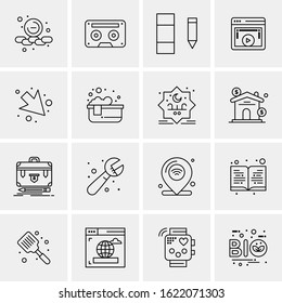 Business Icon Set. 16 Universal Icons Vector. Creative Beauitful Icon Illustration to use in Print and Web Related project.