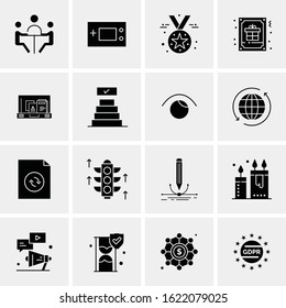 Business Icon Set. 16 Universal Icons Vector. Creative Beauitful Icon Illustration to use in Print and Web Related project.