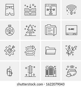 Business Icon Set. 16 Universal Icons Vector. Creative Beauitful Icon Illustration to use in Print and Web Related project.