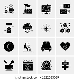 Business Icon Set. 16 Universal Icons Vector. Creative Beauitful Icon Illustration to use in Print and Web Related project.