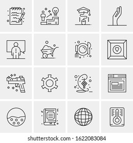 Business Icon Set. 16 Universal Icons Vector. Creative Beauitful Icon Illustration to use in Print and Web Related project.
