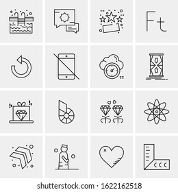 Business Icon Set. 16 Universal Icons Vector. Creative Beauitful Icon Illustration to use in Print and Web Related project.