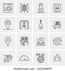 Business Icon Set. 16 Universal Icons Vector. Creative Beauitful Icon Illustration to use in Print and Web Related project.