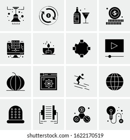Business Icon Set. 16 Universal Icons Vector. Creative Beauitful Icon Illustration to use in Print and Web Related project.