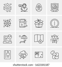 Business Icon Set. 16 Universal Icons Vector. Creative Beauitful Icon Illustration to use in Print and Web Related project.