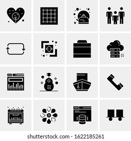Business Icon Set. 16 Universal Icons Vector. Creative Beauitful Icon Illustration to use in Print and Web Related project.