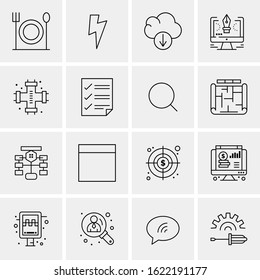Business Icon Set. 16 Universal Icons Vector. Creative Beauitful Icon Illustration to use in Print and Web Related project.